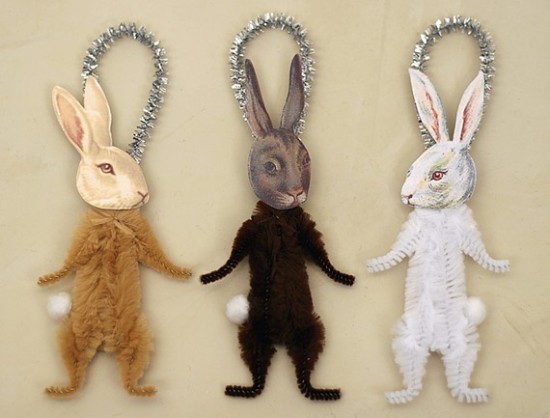 Bunny rabbit ornaments / Old World Primitives