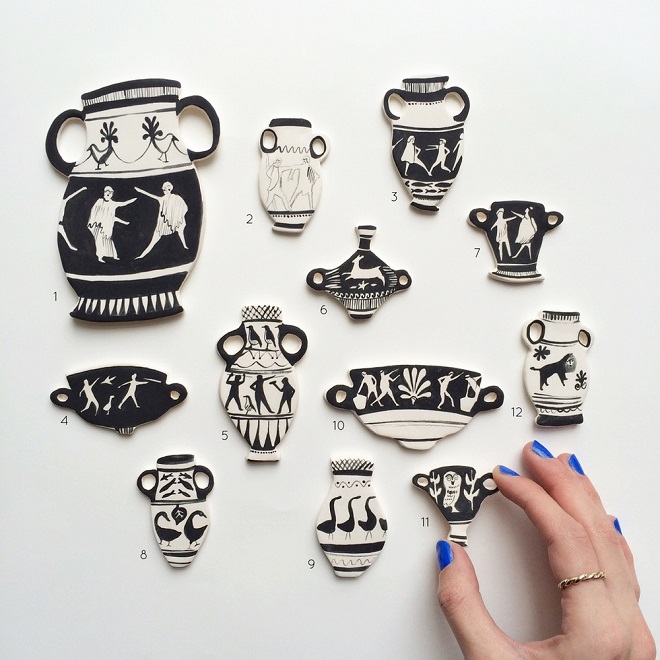 Ceramic Vase Brooch / Polly Fern