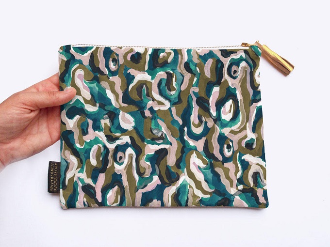 Clutch with Gold Leather Tassel - Esther Sandler