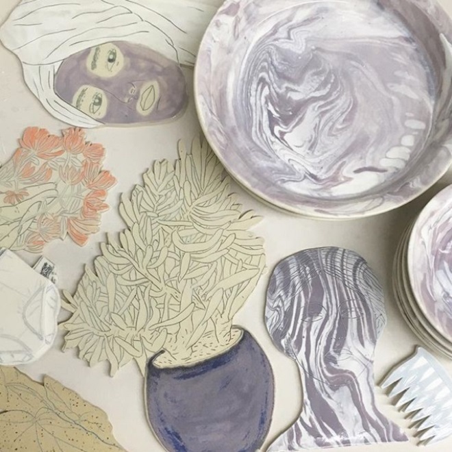 Ceramic Illustrations by Genevieve Dionne