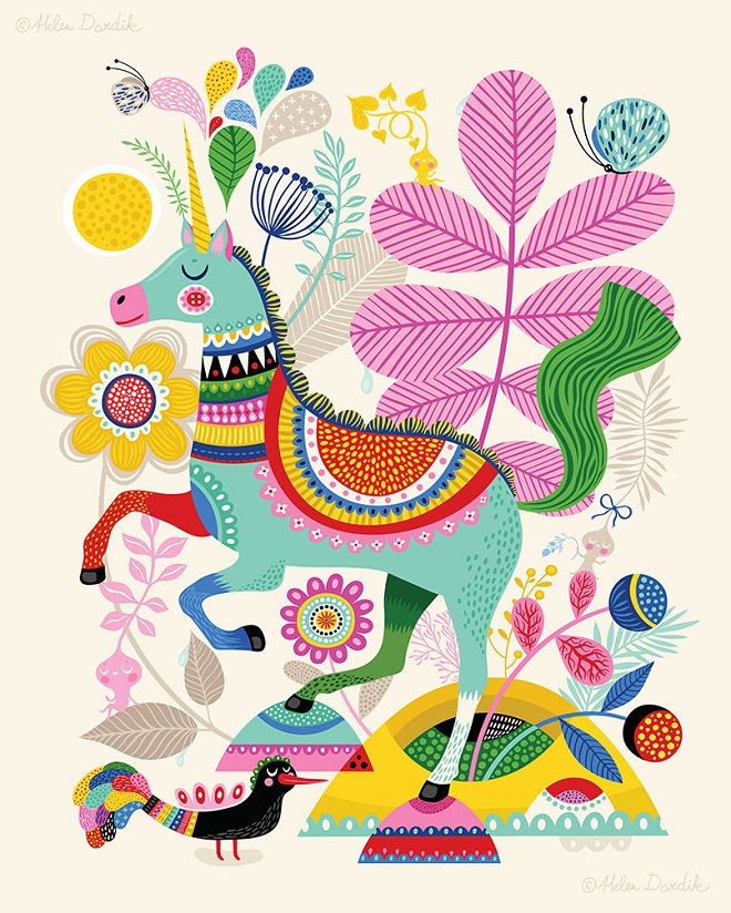Unicorn Art Print / Helen Dardik