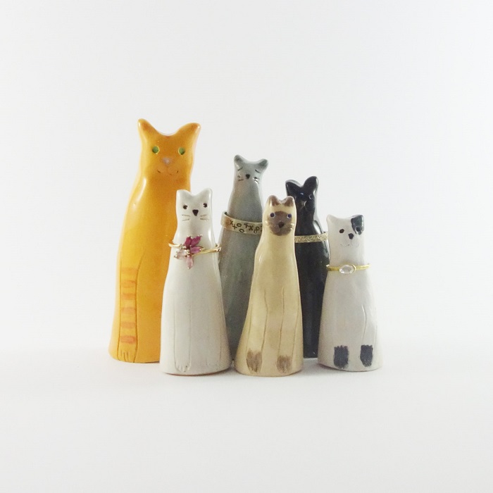 Cat ring holders / Minky Moo Ceramics
