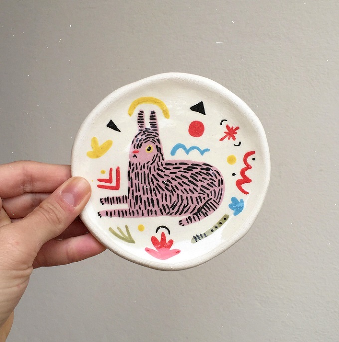 Pink Jaguar Dish - Miriam Brugmann