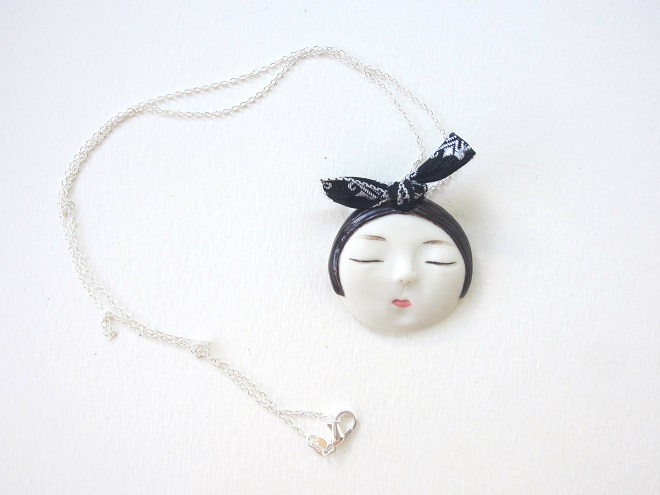 Porcelain Face Pendant - Dai Li Jewellery
