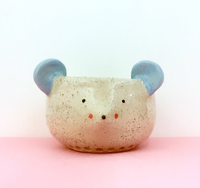 Rodney the Mouse Face planter - Sonra Clay