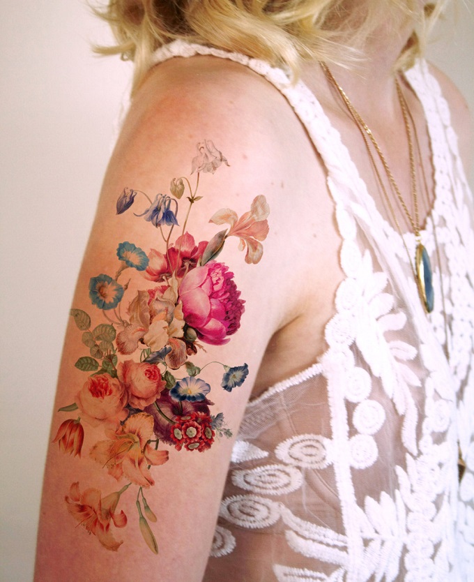 Vintage Floral Temporary Tattoo - Tattoorary
