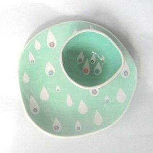 Mint Raindrops Plate
