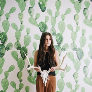 Watercolor Cactus Mural