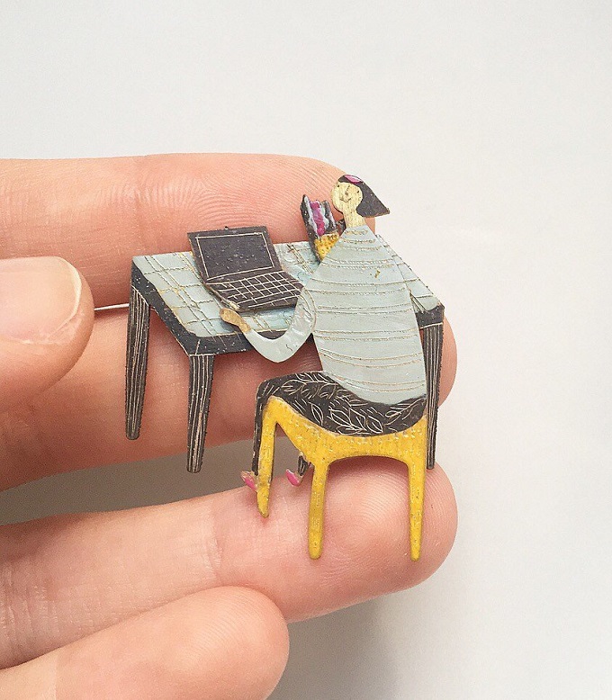 Illustrated Jewelry by Breadcrumbs Craft