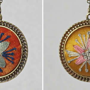 Embroidered Pendants by Cecilia Leibovitz